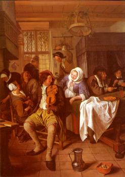 Jan Steen : Interior Of A Tavern
